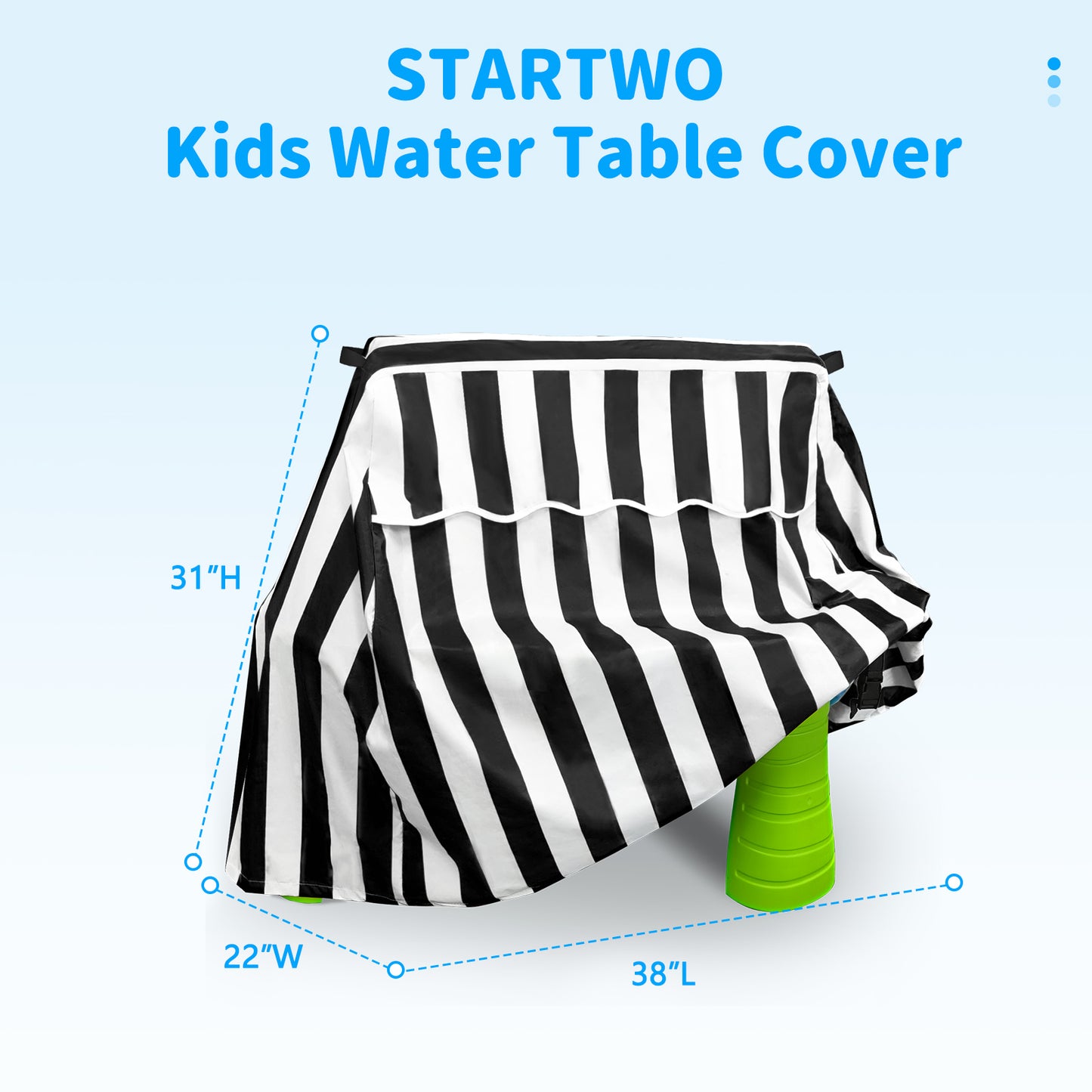 STARTWO Kids Water Table Cover Fit Rain Showers Splash Pond Water Table, Waterproof Outdoor Toys Cover - Black White (Cover Only)