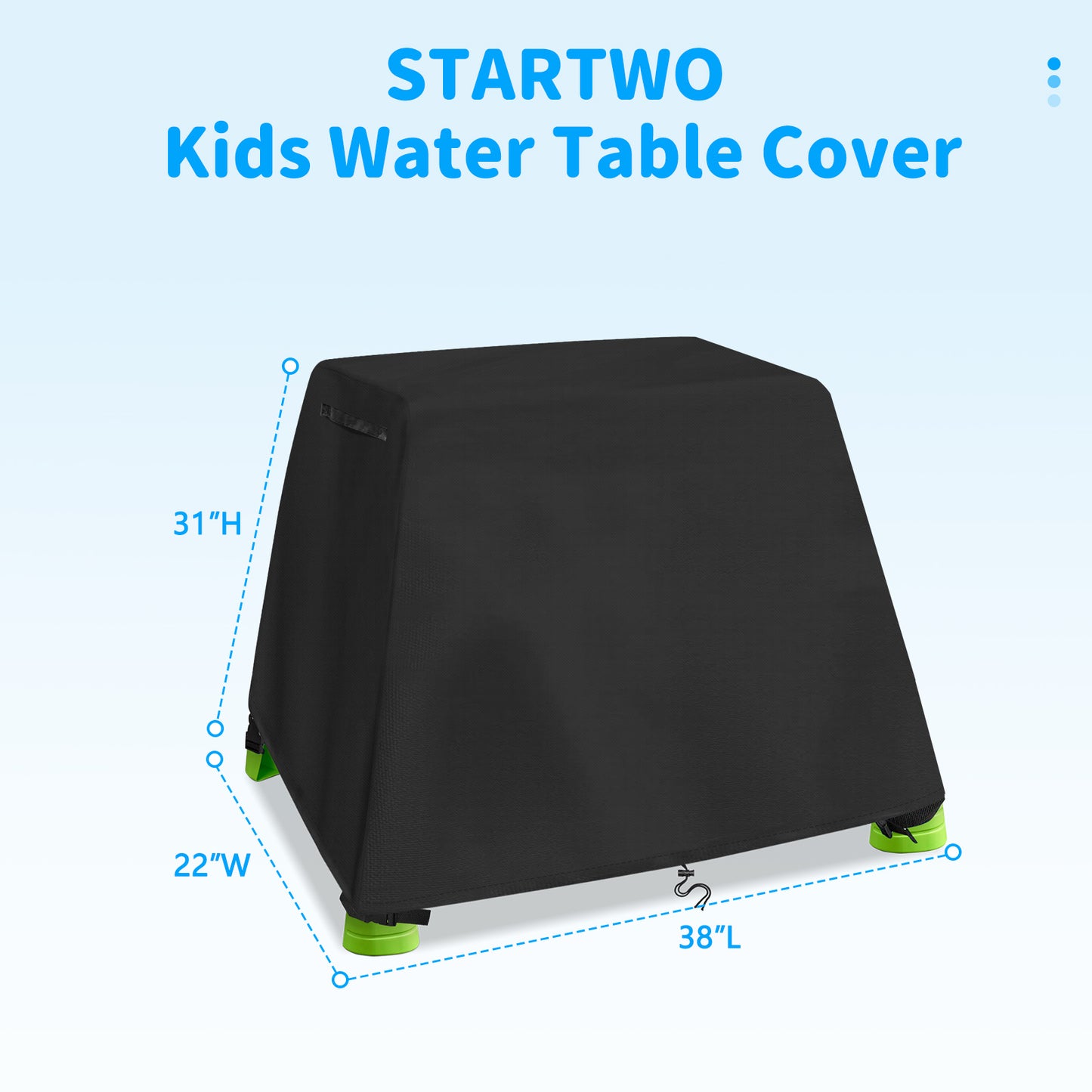 STARTWO Kids Water Table Cover Fit Rain Showers Splash Pond Water Table, Waterproof Outdoor Toys Cover - Black (Cover Only)