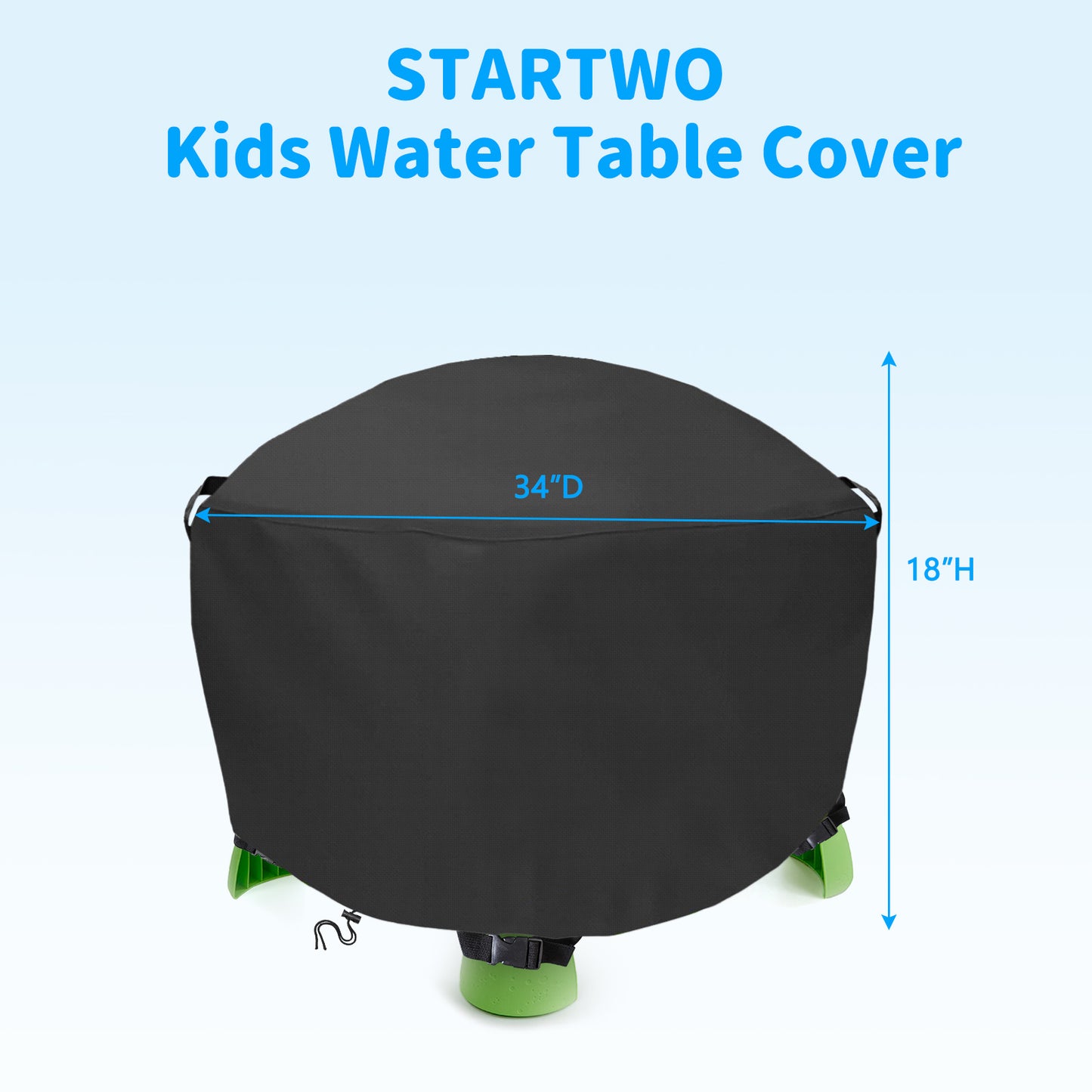 STARTWO Kids Water Table Cover Fit Little Tikes Spiralin' Seas Waterpark Play Table, Waterproof Outdoor Toys Cover - Black (Cover Only)