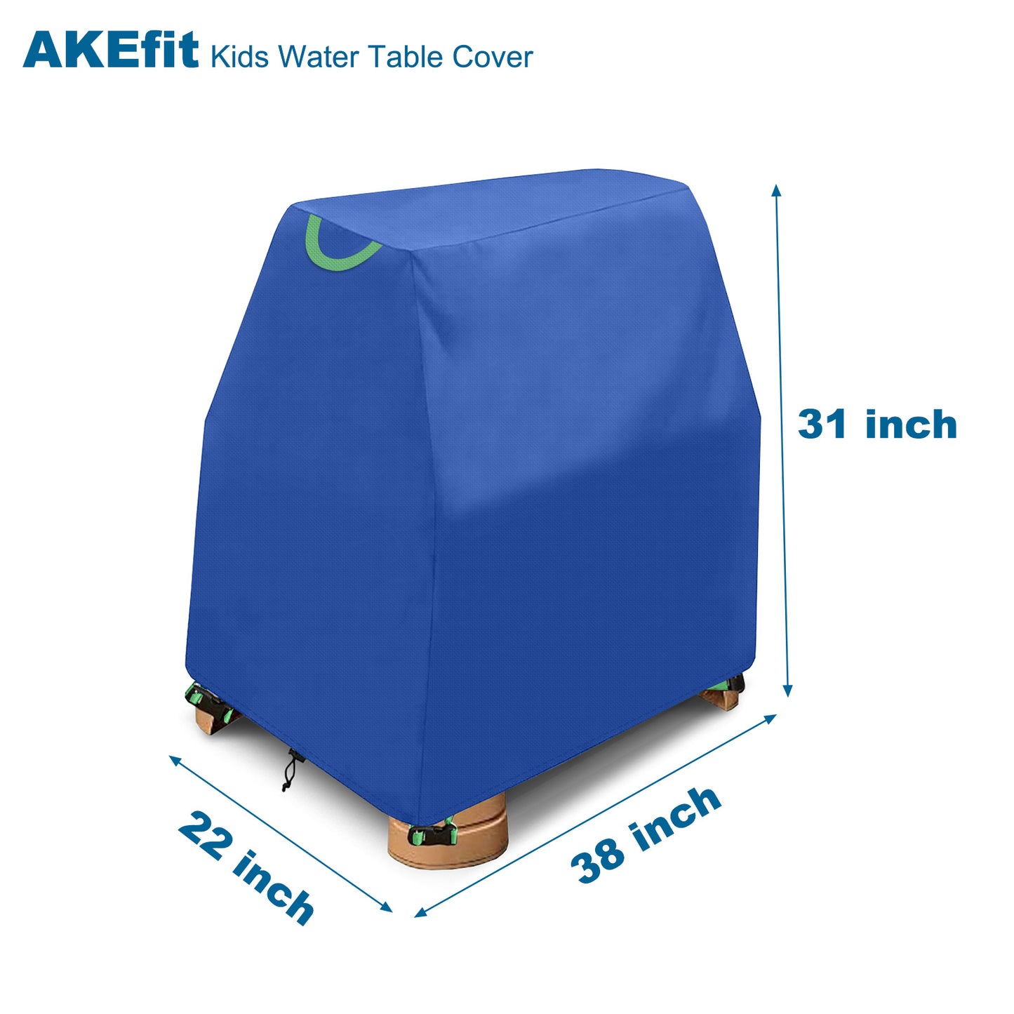 AKEfit Kids Water Table Cover, Waterproof Dustproof Outdoor Toys Cover Fits Rain Showers Splash Pond Water Table for Toddlers 1-3 - Blue (Cover Only)