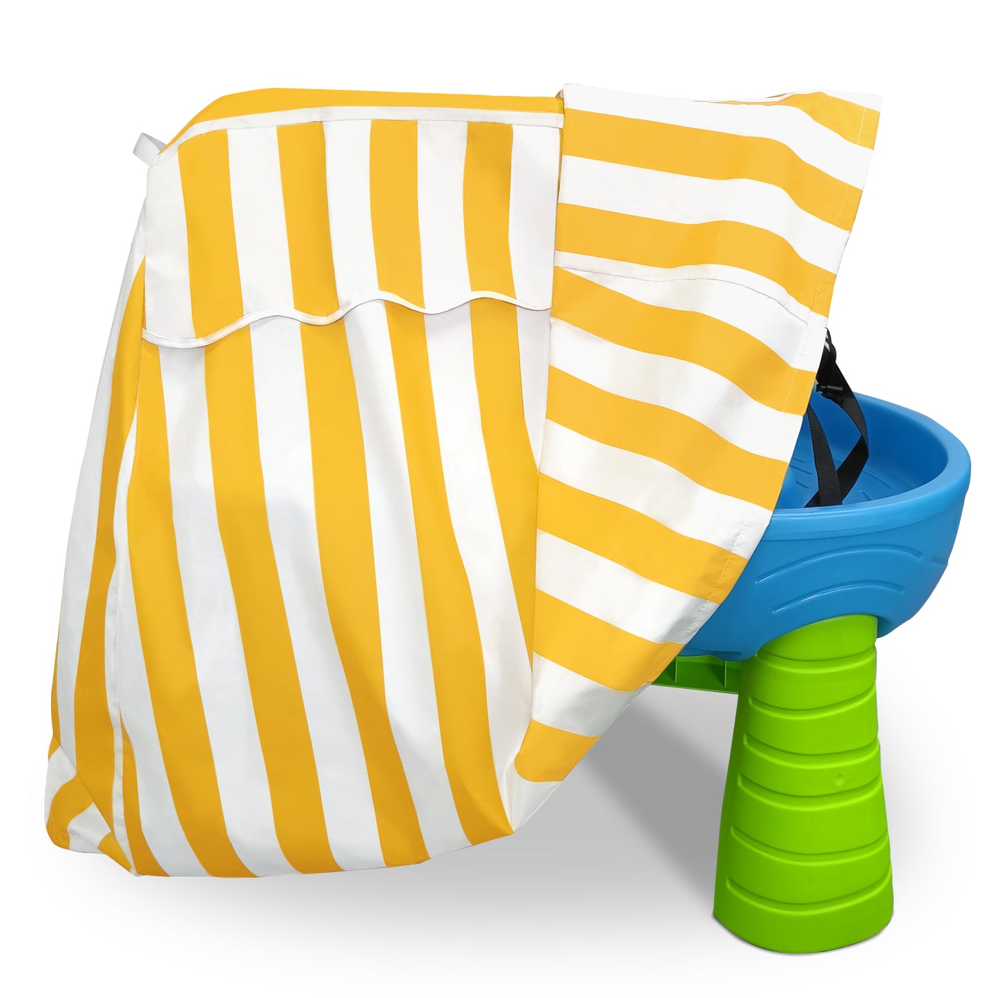 AKEfit Kids Water Table Cover, Waterproof Dustproof Outdoor Toys Cover Fits Rain Showers Splash Pond Water Table for Toddlers 1-3 - Yellow White (Cover Only)