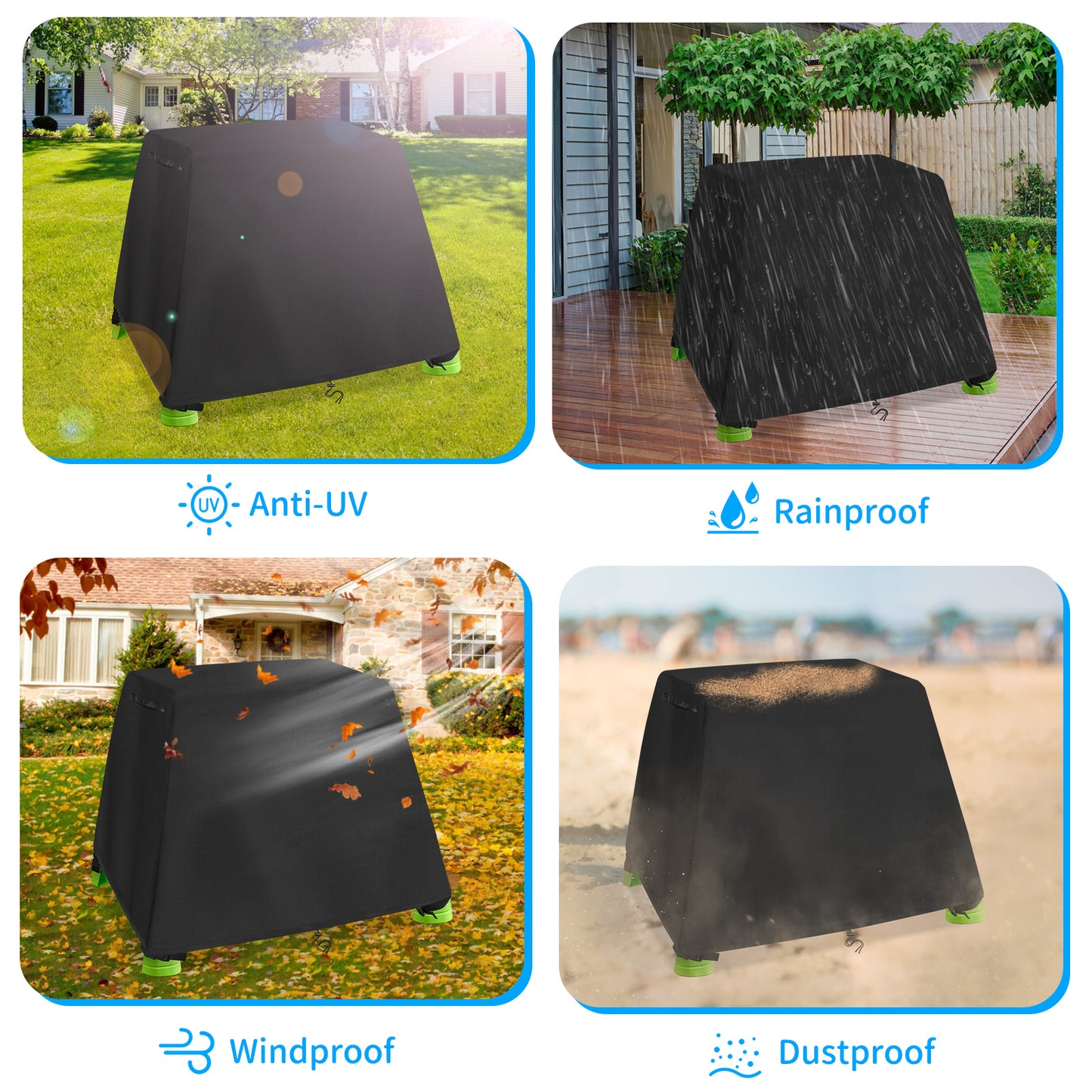 STARTWO Kids Water Table Cover Fit Rain Showers Splash Pond Water Table, Waterproof Outdoor Toys Cover - Black (Cover Only)