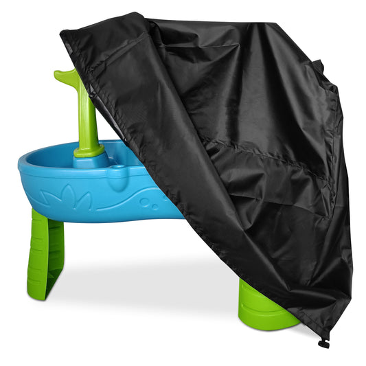 AKEfit Kids Water Table Cover Fit Rain Showers Splash Pond Water Table, Waterproof Dustproof Outdoor Toys Cover, Black (Cover Only)