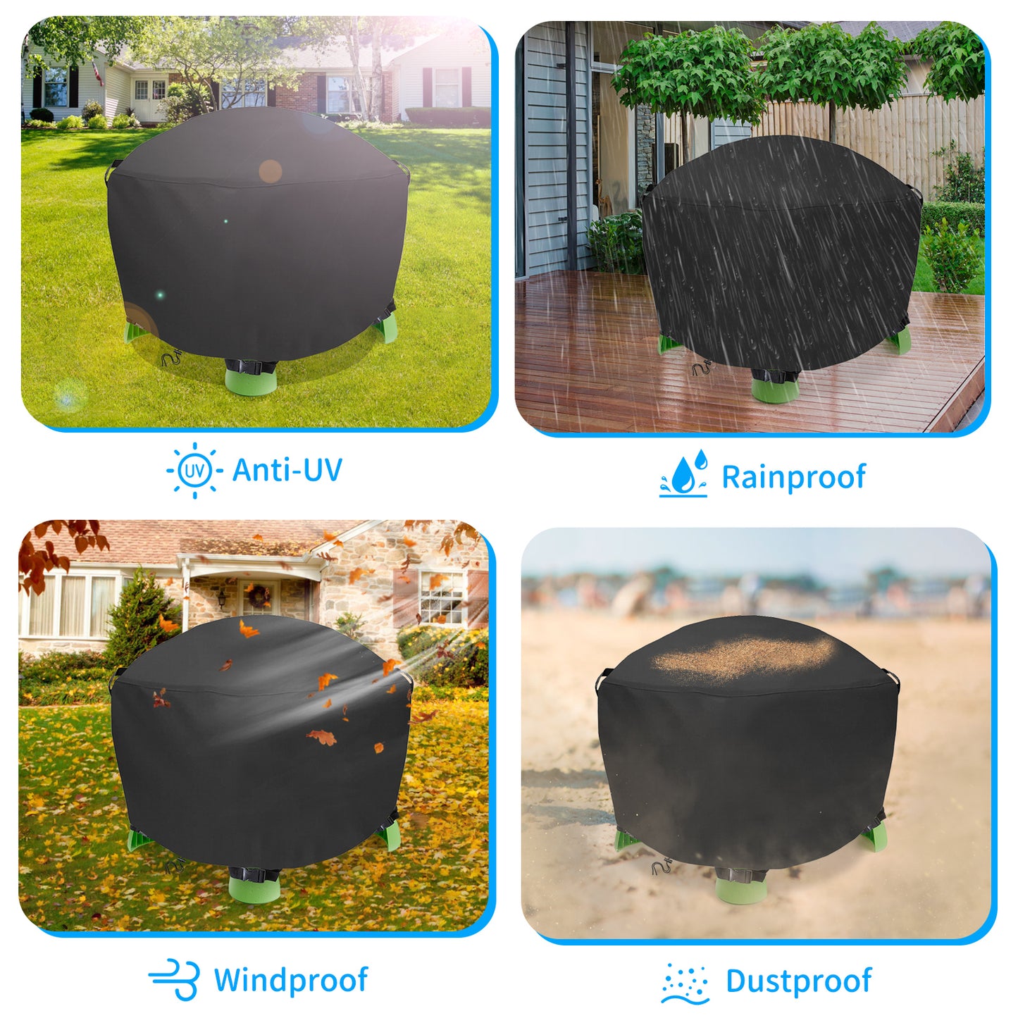 STARTWO Kids Water Table Cover Fit Little Tikes Spiralin' Seas Waterpark Play Table, Waterproof Outdoor Toys Cover - Black (Cover Only)