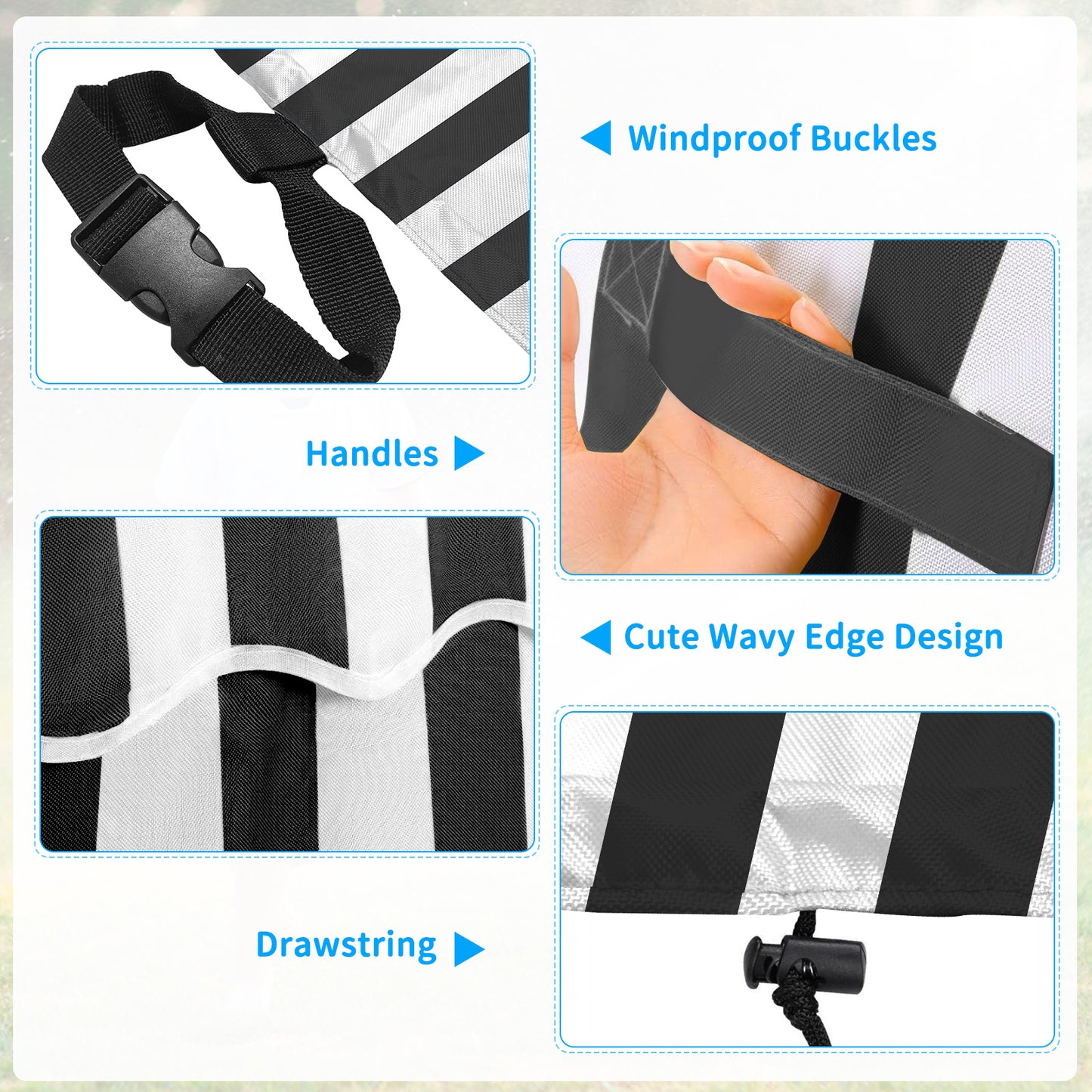 STARTWO Kids Water Table Cover Fit Rain Showers Splash Pond Water Table, Waterproof Outdoor Toys Cover - Black White (Cover Only)