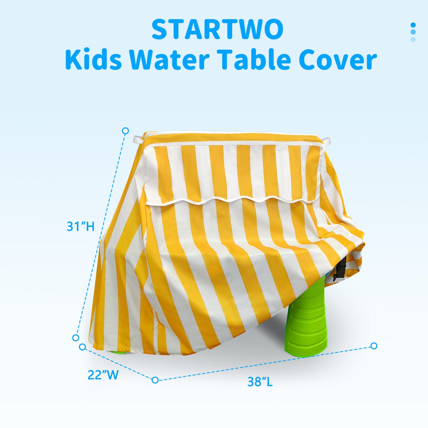 STARTWO Kids Water Table Cover Fit Rain Showers Splash Pond Water Table, Waterproof Outdoor Toys Cover - Yellow White (Cover Only)