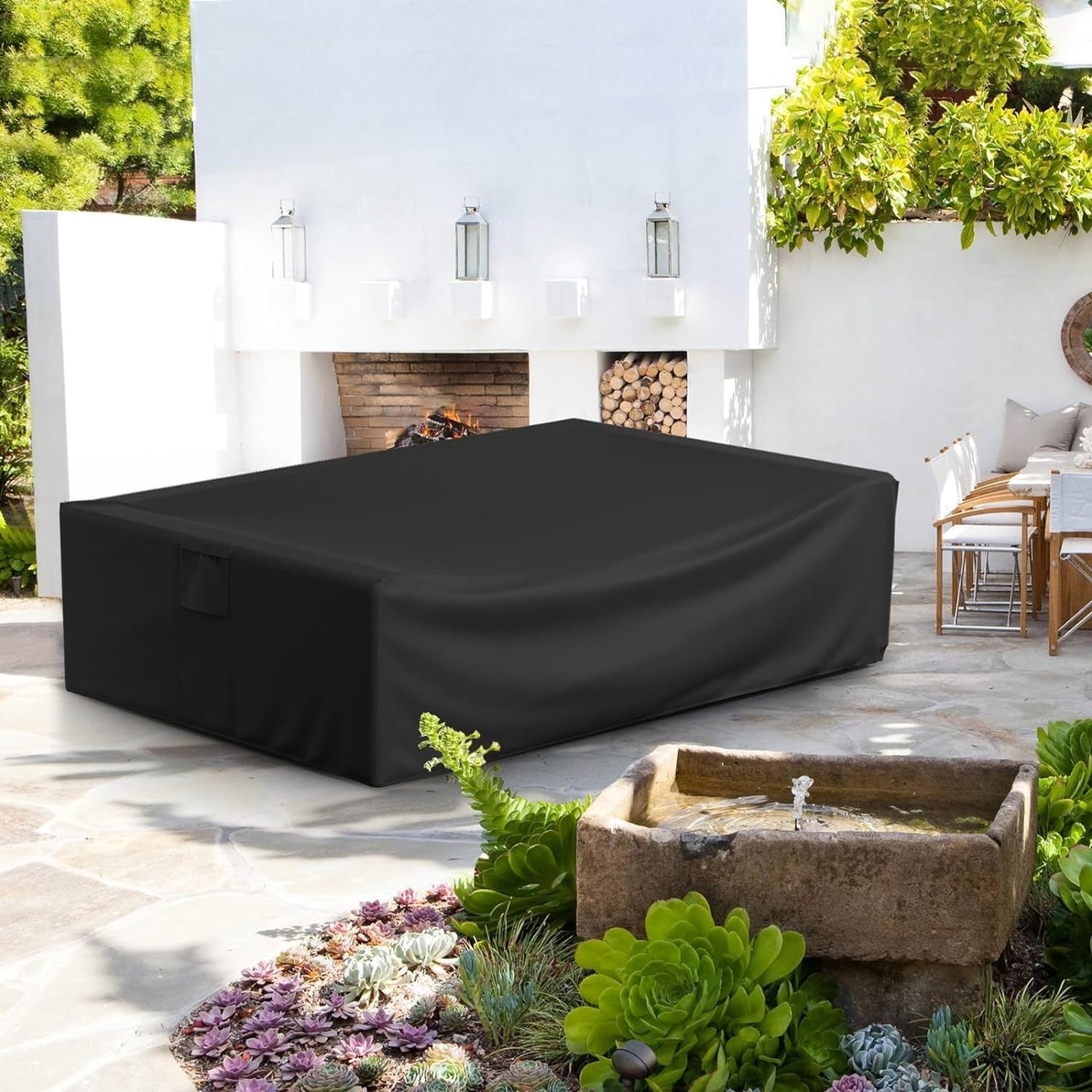 Patio Furniture Covers Waterproof for Coffee Table Cover, Heavy Duty Durable Rectangular Outdoor Coffee Table Cover, 48L x 28Wx 13H inches, Black