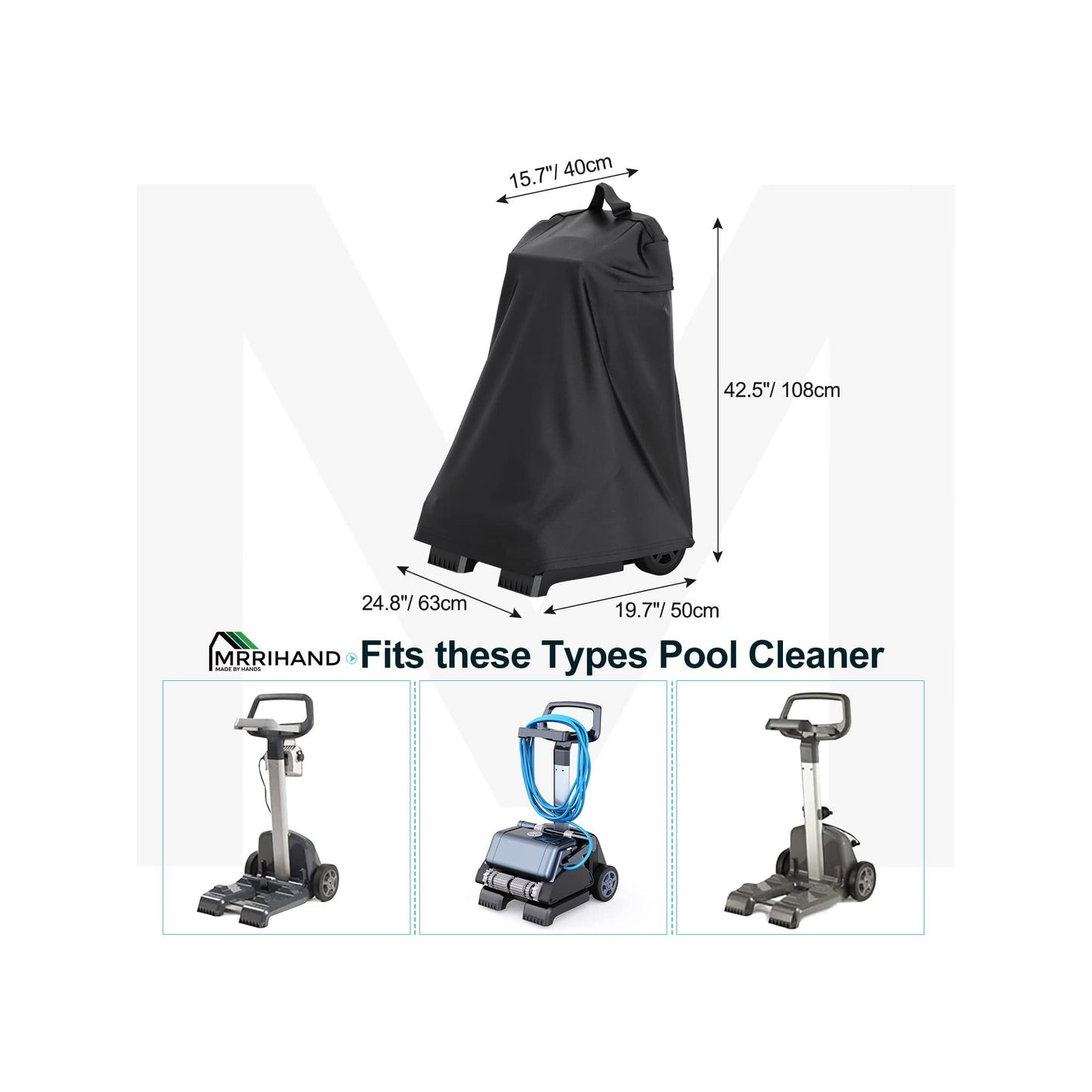 STARTWO Robotic Pool Cleaner Cover Comes in a Rich Black, Crafted from Sturdy Fabric.