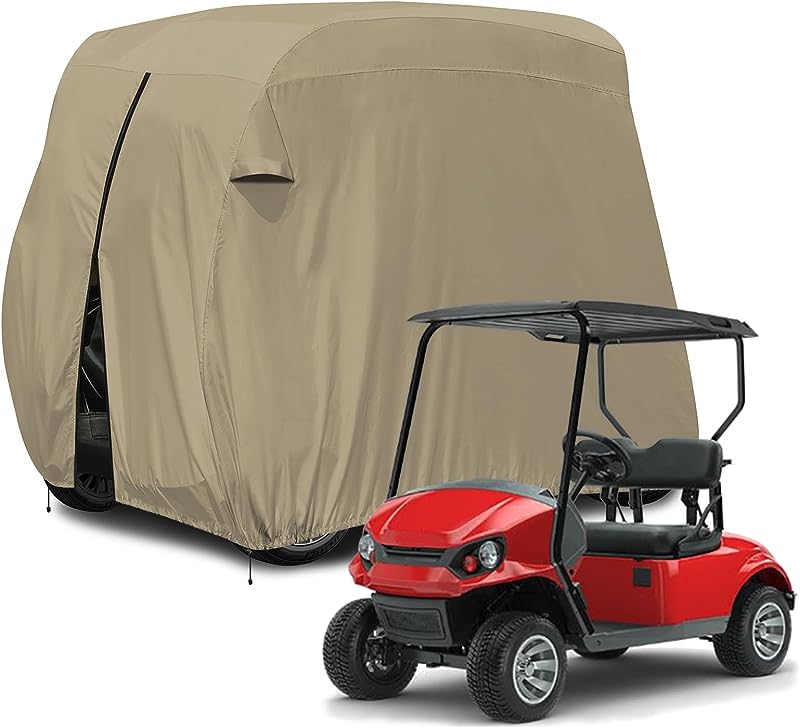 STARTWO Tailored for both 2 and 4 passenger carts, this universal cover is a harmonious fit for a myriad of brands. Crafted from durable 400D fabric, it offers impeccable protection against water and UV damage. car cover