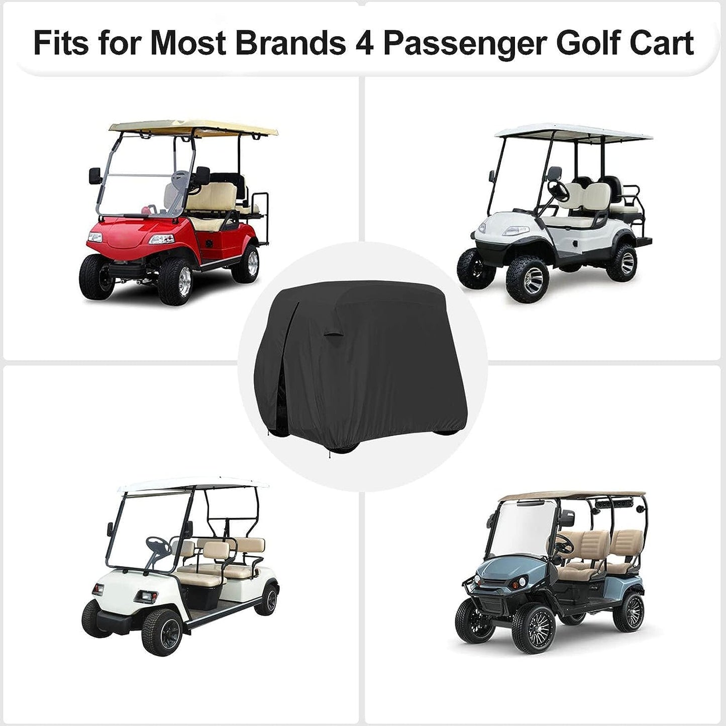 STARTWO Tailored for both 2 and 4 passenger carts, this universal cover is a harmonious fit for a myriad of brands. Crafted from durable 400D fabric, it offers impeccable protection against water and UV damage. car cover