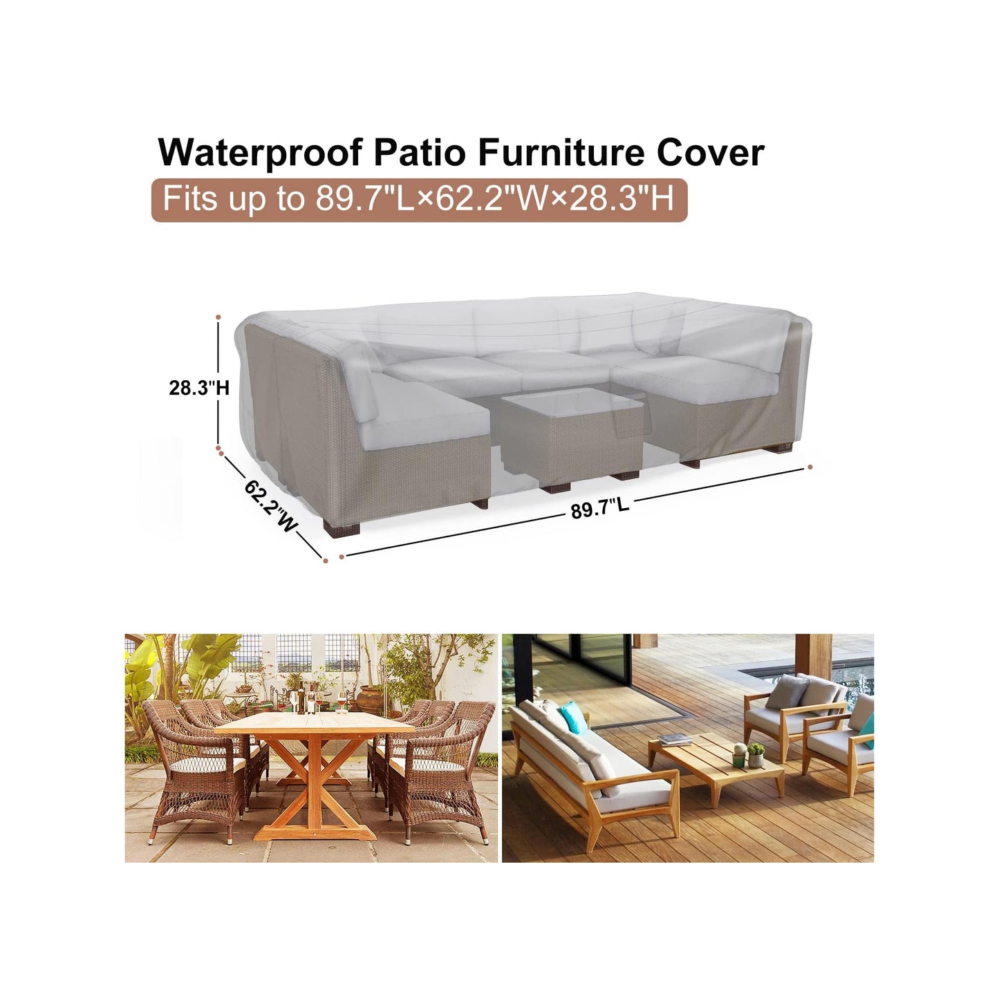 STARTWO Waterproof Patio Furniture Cover Outdoor Sectional Sofa Set, Along With a Table and Chair Ensemble  Sofa Cover