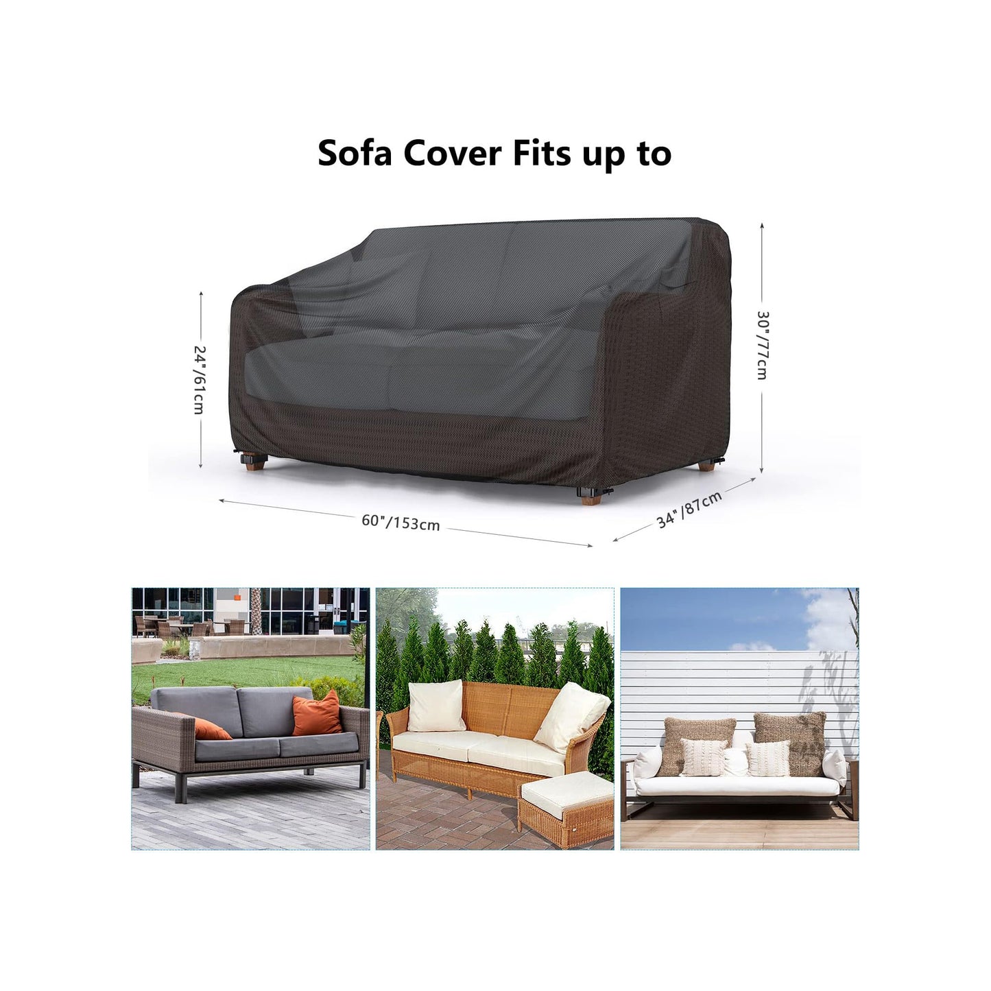 STARTWO Patio Sofa Cover, Tailor-made for 2-seater Outdoor Loveseats Sofa cover.