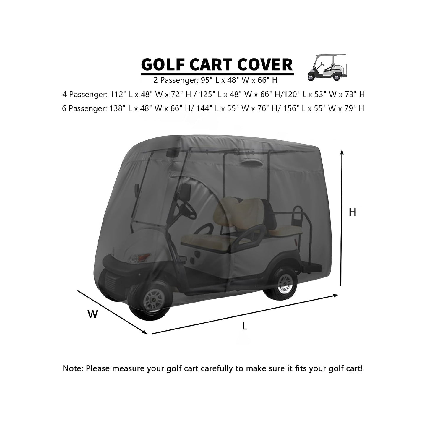 STARTWO Waterproof Golf Cart Rain Cover Designed to Fit Most Golf Cart Brands. This All-Season Protective Golf Cart Accessory Offers Comprehensive Protection.car cover