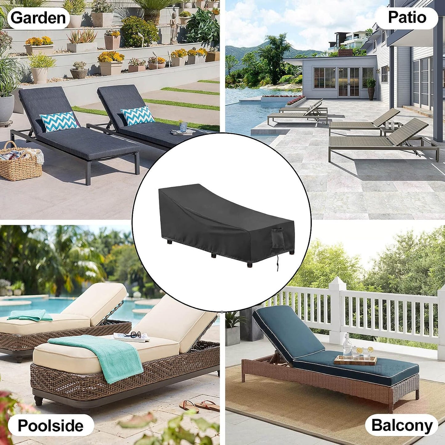 STARTWO Waterproof Patio Chaise Lounge Chair Cover Sofa cover