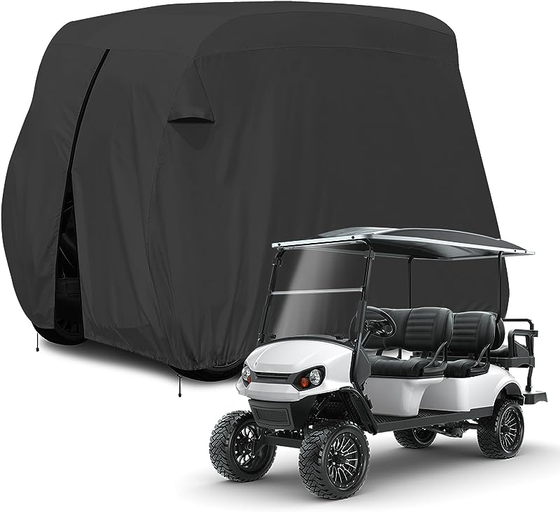 STARTWO Tailored for both 2 and 4 passenger carts, this universal cover is a harmonious fit for a myriad of brands. Crafted from durable 400D fabric, it offers impeccable protection against water and UV damage. car cover