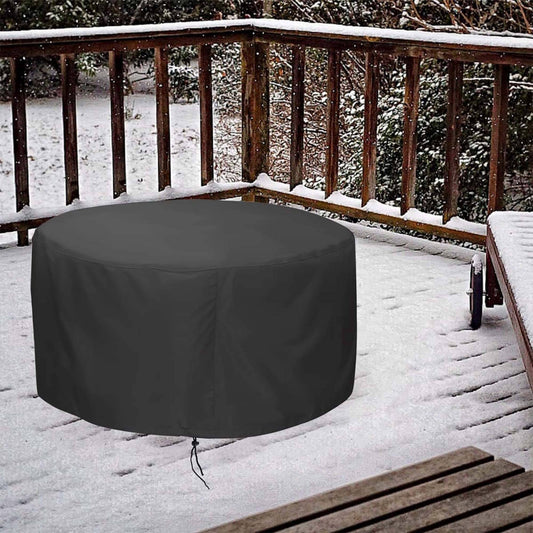 STARTWO Patio Round Fire Pit Cover Durable and Protective Firepit Cover for 36-50 inch Waterproof Windproof Outdoor