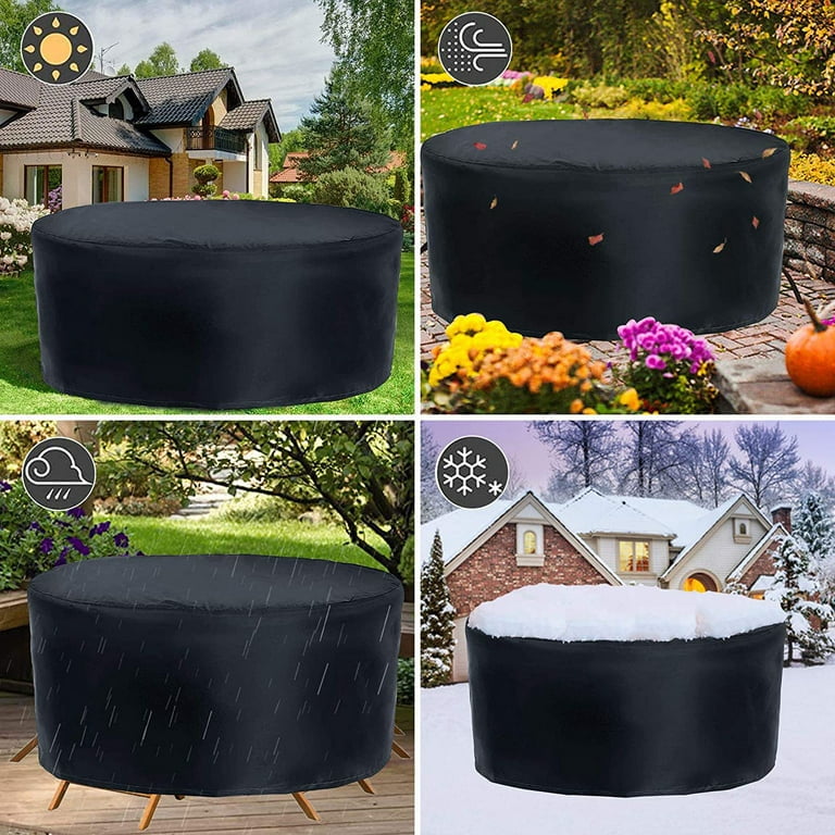 STARTWO Waterproof Round Outdoor Furniture Cover Durable and Tear-Resistant Patio Furniture Cover for Garden Windproof and Dustproof