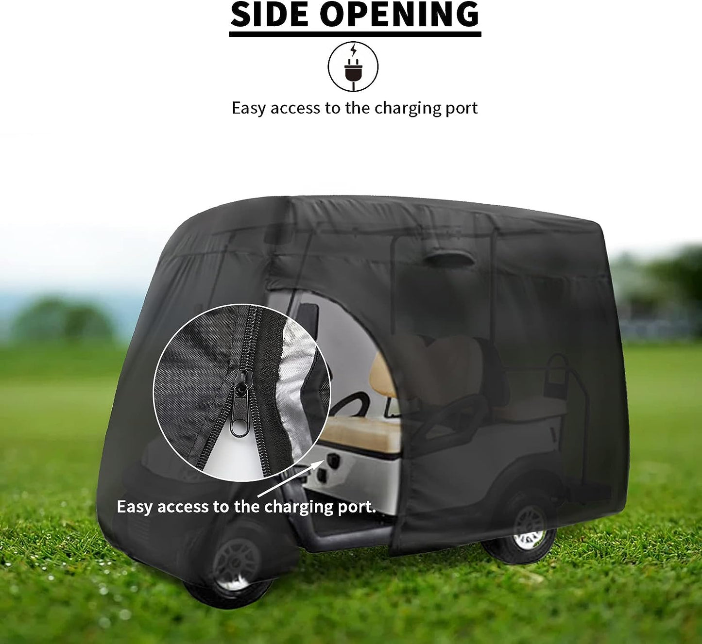 STARTWO Waterproof Golf Cart Rain Cover Designed to Fit Most Golf Cart Brands. This All-Season Protective Golf Cart Accessory Offers Comprehensive Protection.car cover