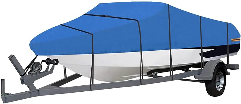 STARTWO Heavy-Duty, UV-Resistant, Waterproof Boat Covers Tailored for 14-16 Ft Long V-Hull, Tri-Hull, Bass Boats, Runabout Boats, Fish & Ski Boats, and Pro-Style Fishing Boats Tool cover