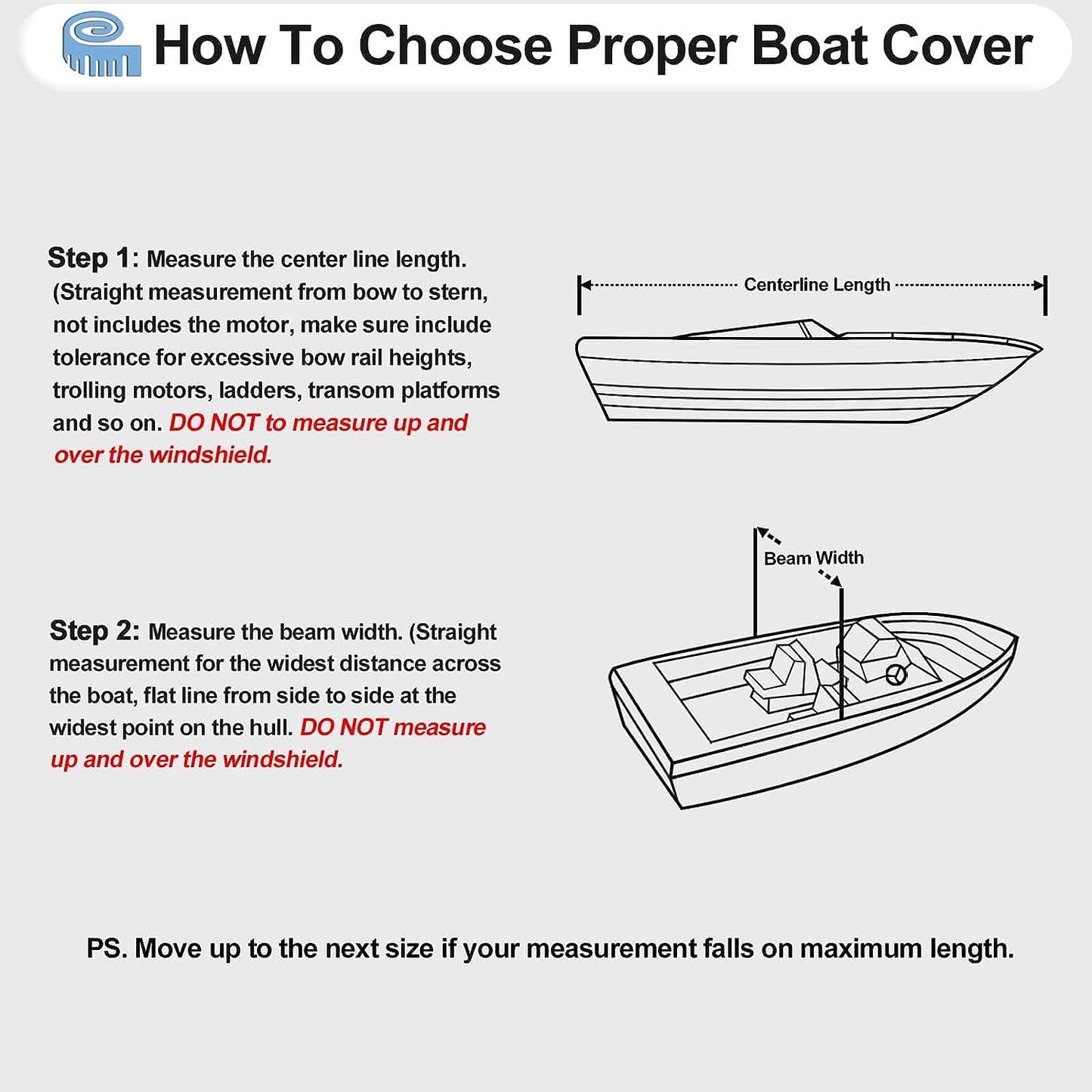 STARTWO Heavy-Duty, UV-Resistant, Waterproof Boat Covers Tailored for 14-16 Ft Long V-Hull, Tri-Hull, Bass Boats, Runabout Boats, Fish & Ski Boats, and Pro-Style Fishing Boats Tool cover