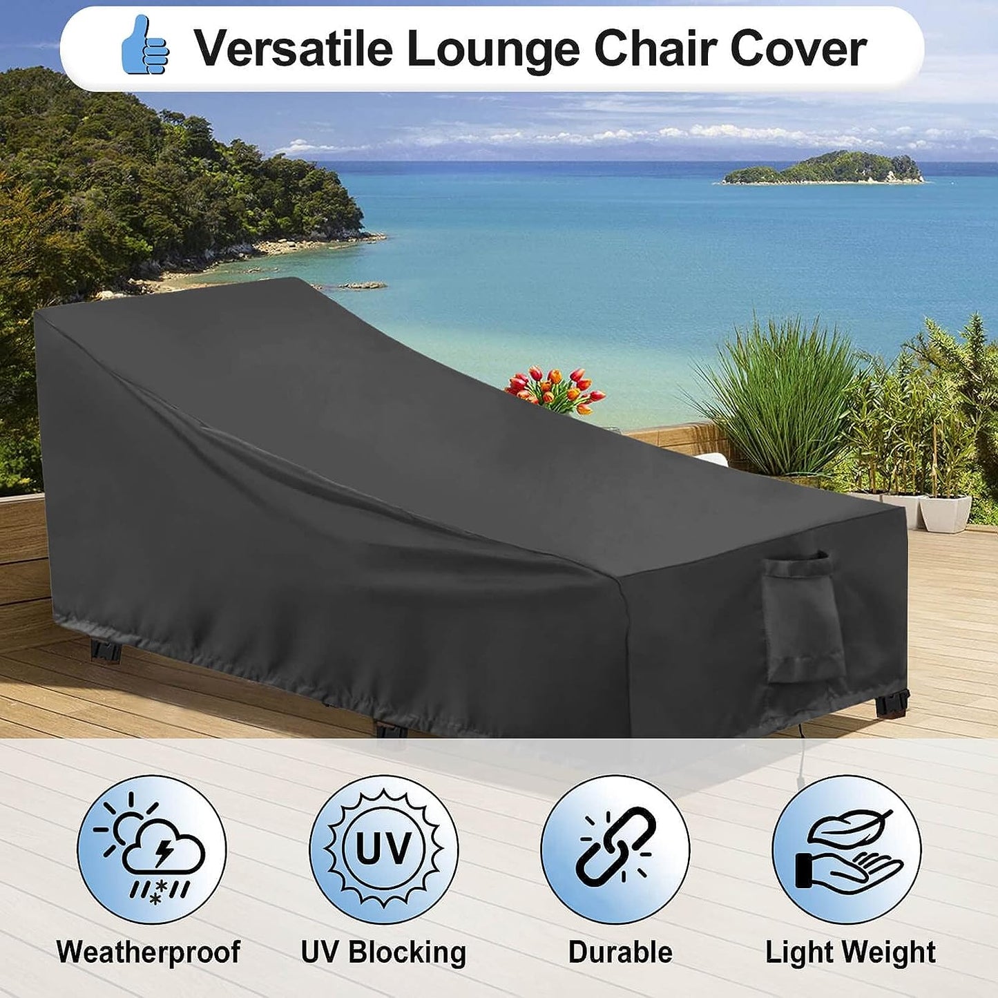 STARTWO Waterproof Patio Chaise Lounge Chair Cover Sofa cover