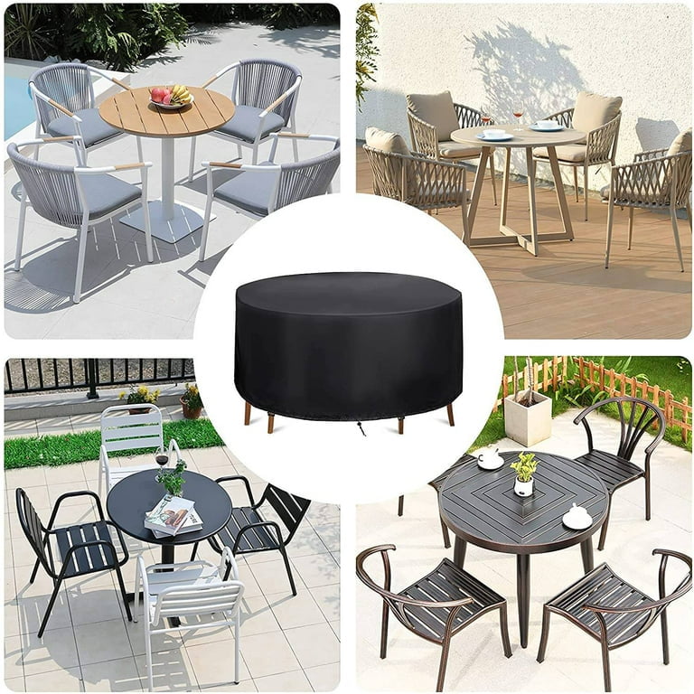 STARTWO Waterproof Round Outdoor Furniture Cover Durable and Tear-Resistant Patio Furniture Cover for Garden Windproof and Dustproof