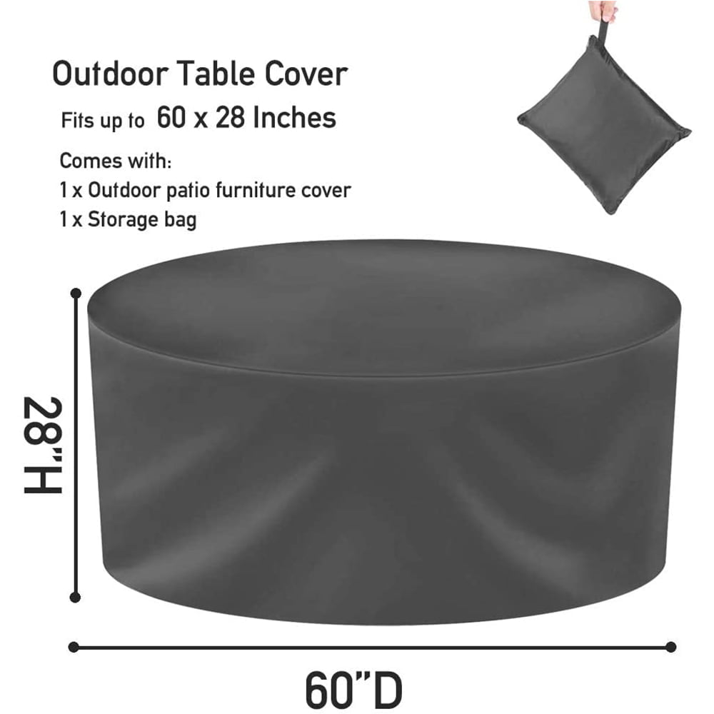 STARTWO Heavy Duty Patio Furniture Cover for Outdoor Round Table & Chairs Set from Rain, Snow, and