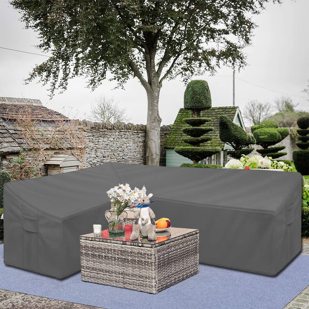 STARTWO Thickened Waterproof Patio L Shaped Sectional Sofa Cover Outdoor Large Oval Heavy Duty Square Wicker Outside Furniture Rain Cover