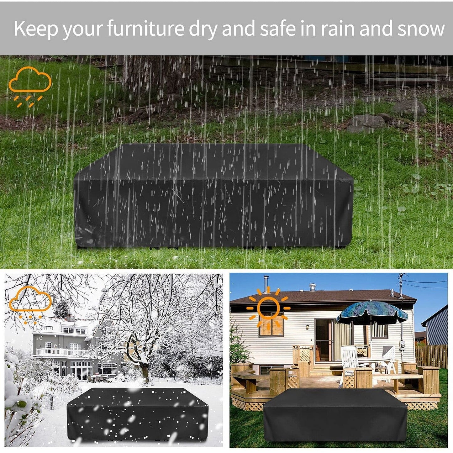 STARTWO Patio Furniture Cover Waterproof Outdoor Furniture Cover for Table and Chairs Set Cover