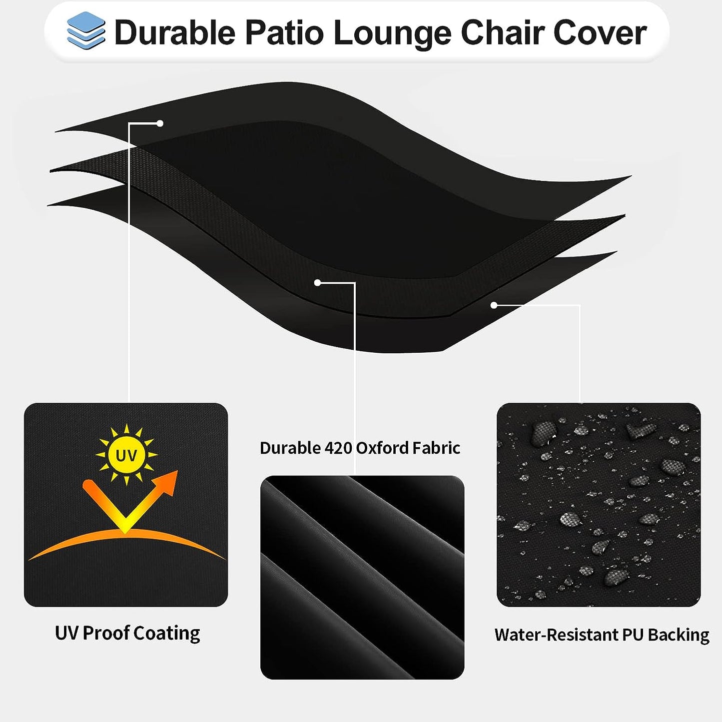 STARTWO Waterproof Patio Chaise Lounge Chair Cover Sofa cover