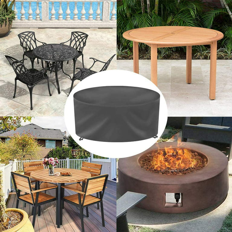 STARTWO Heavy Duty Patio Furniture Cover for Outdoor Round Table & Chairs Set from Rain, Snow, and