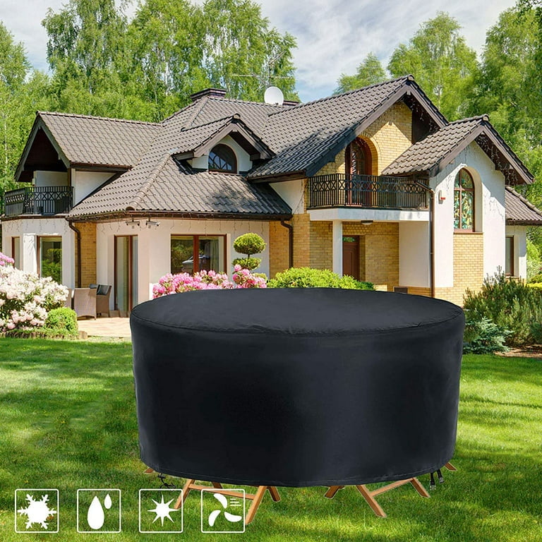 STARTWO Waterproof Round Outdoor Furniture Cover Durable and Tear-Resistant Patio Furniture Cover for Garden Windproof and Dustproof